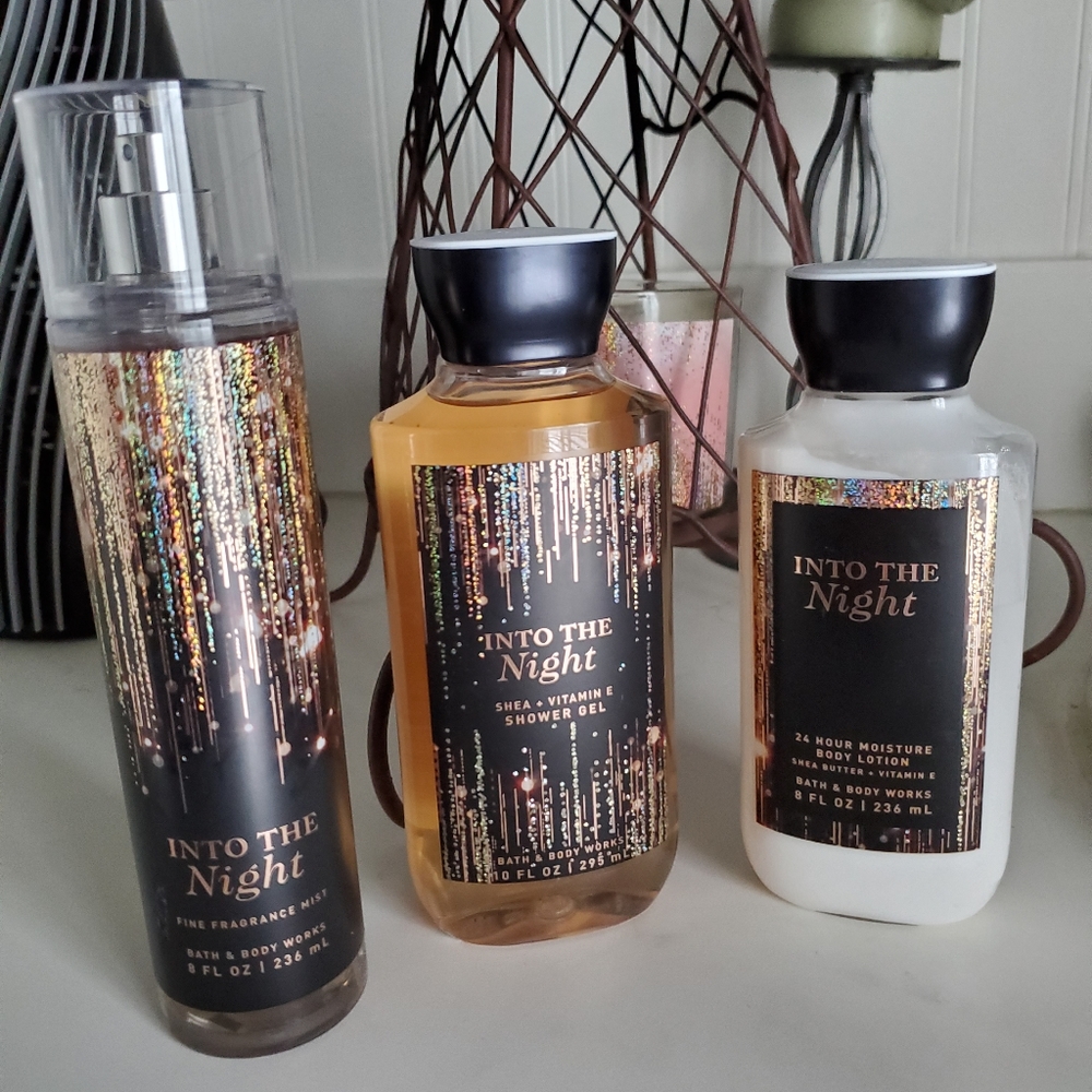 "Into the night" set by bath and body works
